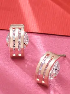 AMI Rose Gold-Plated Contemporary Studs Earrings