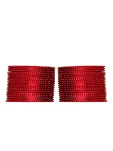 Arendelle Set Of 36 Red Metal Bangles