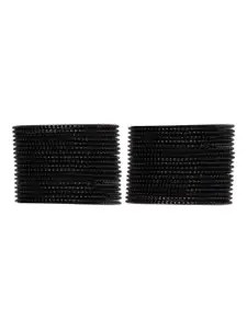 Arendelle Girls Set Of 36 Black Shinning Metal Bangles