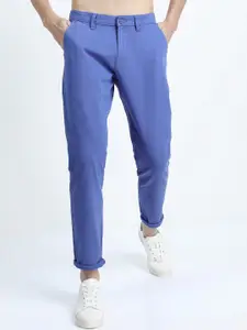 HIGHLANDER Men Blue Slim Fit Chinos Trousers