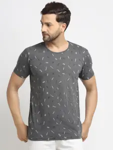 MACK JONNEY Men Grey Printed T-shirt