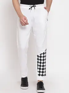 PAUSE SPORT White Solid Cuff Slim Fit Ankle Length Antimicrobial Cotton Jogger