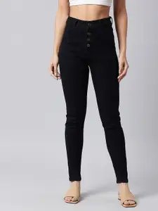 DOLCE CRUDO Women Skinny Fit High Rise Clean Look Regular Stretchable Denim Jeans