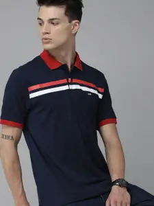 Arrow Sport Men Navy Blue Polo Collar T-shirt
