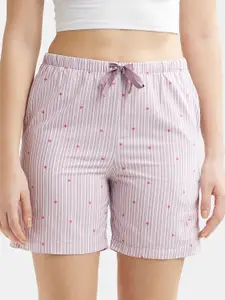 Jockey Women Pink & White Striped Lounge Shorts