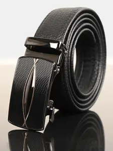 BuckleUp Men Black Synthetic Leather Belt