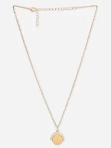 ToniQ Women Gold-Plated Initial Alphabet L Pedant Necklace