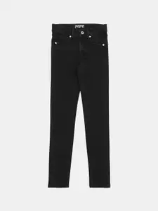 Pepe Jeans Girls Black Skinny Fit High-Rise Stretchable Jeans