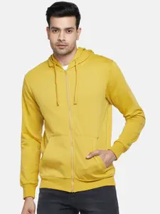 People Men Mustard Hooded Sweatshirt