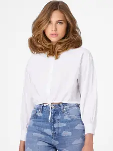 ONLY Women White Solid Regular Fit Casual Shirt
