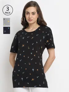 VIMAL JONNEY Women Pack Of 3 Printed T-shirt