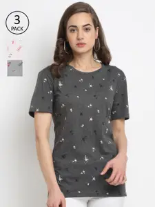 VIMAL JONNEY Women Pack of 3 Printed T-shirt
