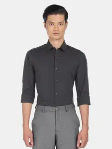 Arrow Men Grey Cotton Formal Shirt