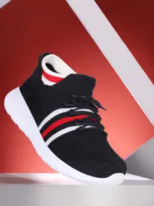 CLYMB Men Black Mesh Mid-Top Running Shoes