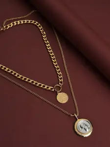 SOHI Gold-Toned Brass Gold-Plated Necklace