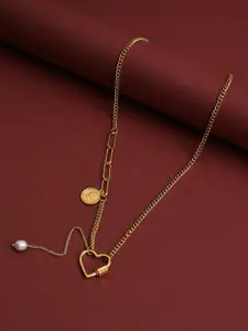 SOHI Gold-Plated Love Shaped Necklace