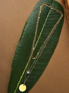 SOHI Gold-Toned Gold-Plated Layered Necklace