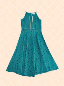 AKKRITI BY PANTALOONS Teal Blue Maxi Dress