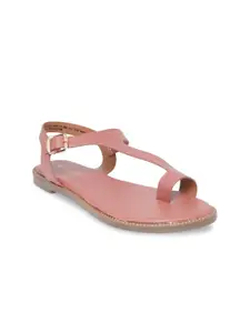 Forever Glam by Pantaloons Women Pink T-Strap Flats