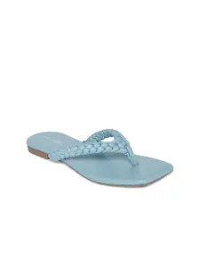 Forever Glam by Pantaloons Women Blue T-Strap Flats