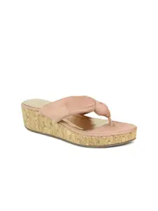 Inc 5 Peach-Coloured Flatform Sandals