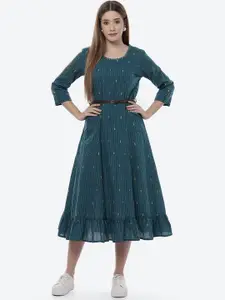 Rangriti Green Ethnic Midi Dress