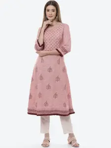 Rangriti Women Red Quirky Embroidered Thread Work Kurta