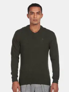 Arrow Sport Men Olive Green Sweater