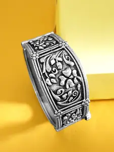 Yellow Chimes Women Silver-Plated Handcrafted Bangle-Style Bracelet