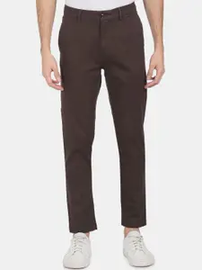 Arrow Men Brown Solid Regular Fit Trousers