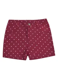 A.T.U.N. A T U N Girls Maroon Printed Shorts