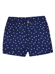 A.T.U.N. A T U N Girls Navy Blue Printed Shorts