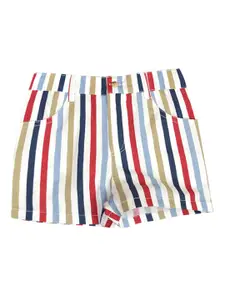 A.T.U.N. A T U N Girls Cotton Multicoloured Striped Shorts