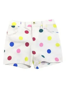 A.T.U.N. A T U N Girls Cream-Coloured Printed Shorts