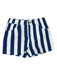 A.T.U.N. A T U N Girls Navy Blue Striped Shorts