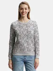 Jockey French Terry Fabric Printed Sweatshirt with Ribbed Cuffs