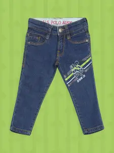 U.S. Polo Assn. Kids Boys Blue Mid Rise Skinny Fit Jeans