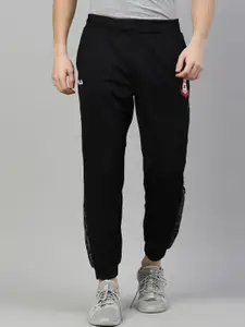 FILA Men Black Solid Regular-Fit Track Pants