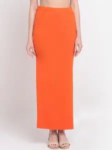 Sugathari Women Orange Solid Saree Shapewear