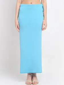 Sugathari Women Turquoise Blue Solid Saree Shapewear
