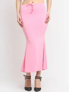 Sugathari Women Pink Solid Microfiber Saree Shapewear