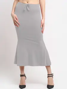 Sugathari Women Grey Solid  Saree Shapewear With Flared Hem