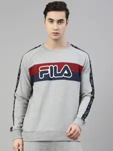FILA Men Grey Printed Sweatshirt