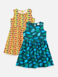 LilPicks Girls Pack of 2 Printed Dresses