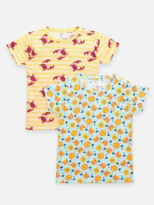 LilPicks Boys Pack Of 2 Cotton Relaxed Fit T-shirts