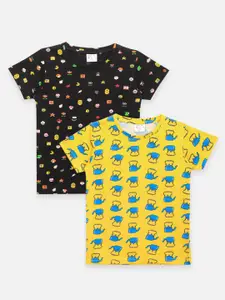 LilPicks Boys Pack Of 2 Cotton Relaxed Fit T-shirts