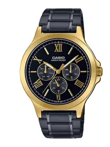 CASIO Men Black Dial & Black Stainless Steel Bracelet Style Straps Analogue Watch A1970