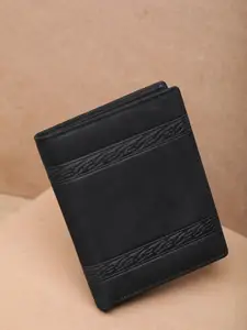 K London Men Black Leather Two Fold Wallet
