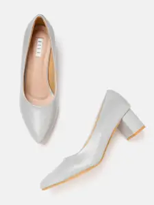ELLE Women Grey Solid Pumps