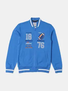Jockey Boys Blue Printed Varsity Sweatshirt